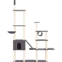 vidaXL Rascador para gatos con postes de sisal 279 cm Gris oscuro Outlet