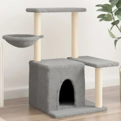 vidaXL Rascador para gatos con postes de sisal 83 cm Gris claro Sale
