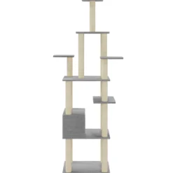 vidaXL Rascador para gatos con postes de sisal 183 cm Gris claro Sale