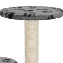 vidaXL Productos Para Mascotas-Rascador para gatos con poste de sisal 60 cm huellas gris