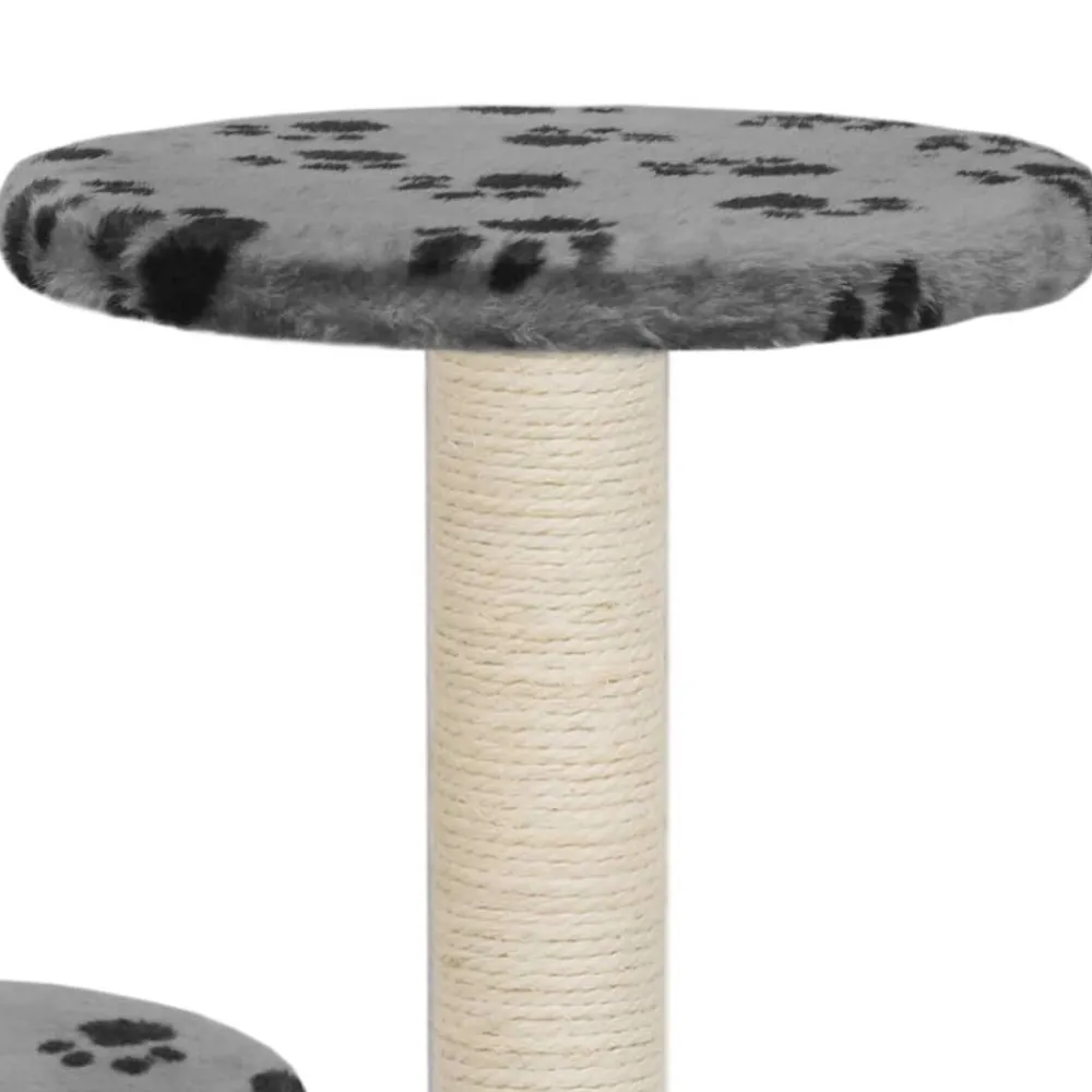 vidaXL Productos Para Mascotas-Rascador para gatos con poste de sisal 60 cm huellas gris