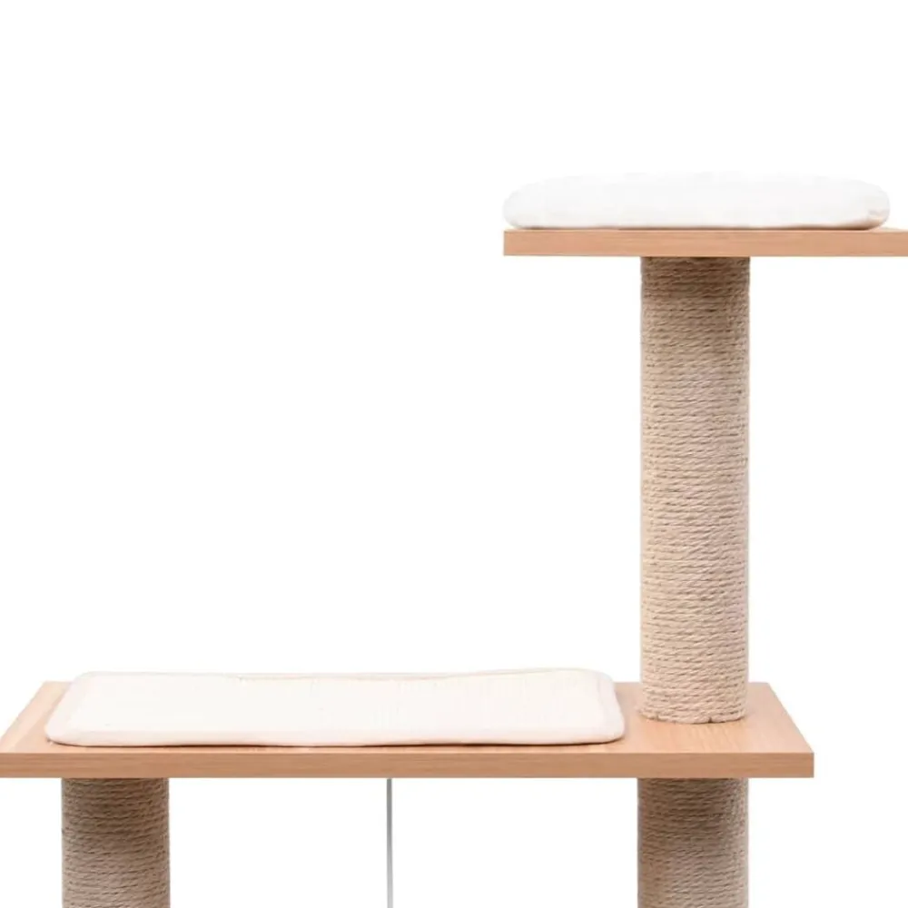 vidaXL Rascador para gatos con alfombra rascadora de sisal 123 cm Blanco Outlet