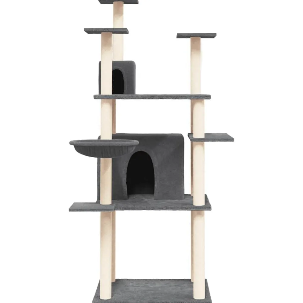 vidaXL Rascador para gatos con postes de sisal 166 cm Gris oscuro Online