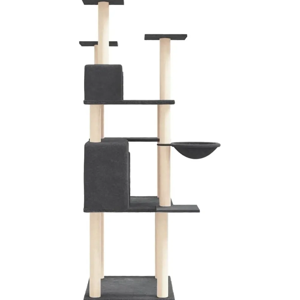 vidaXL Rascador para gatos con postes de sisal 166 cm Gris oscuro Online