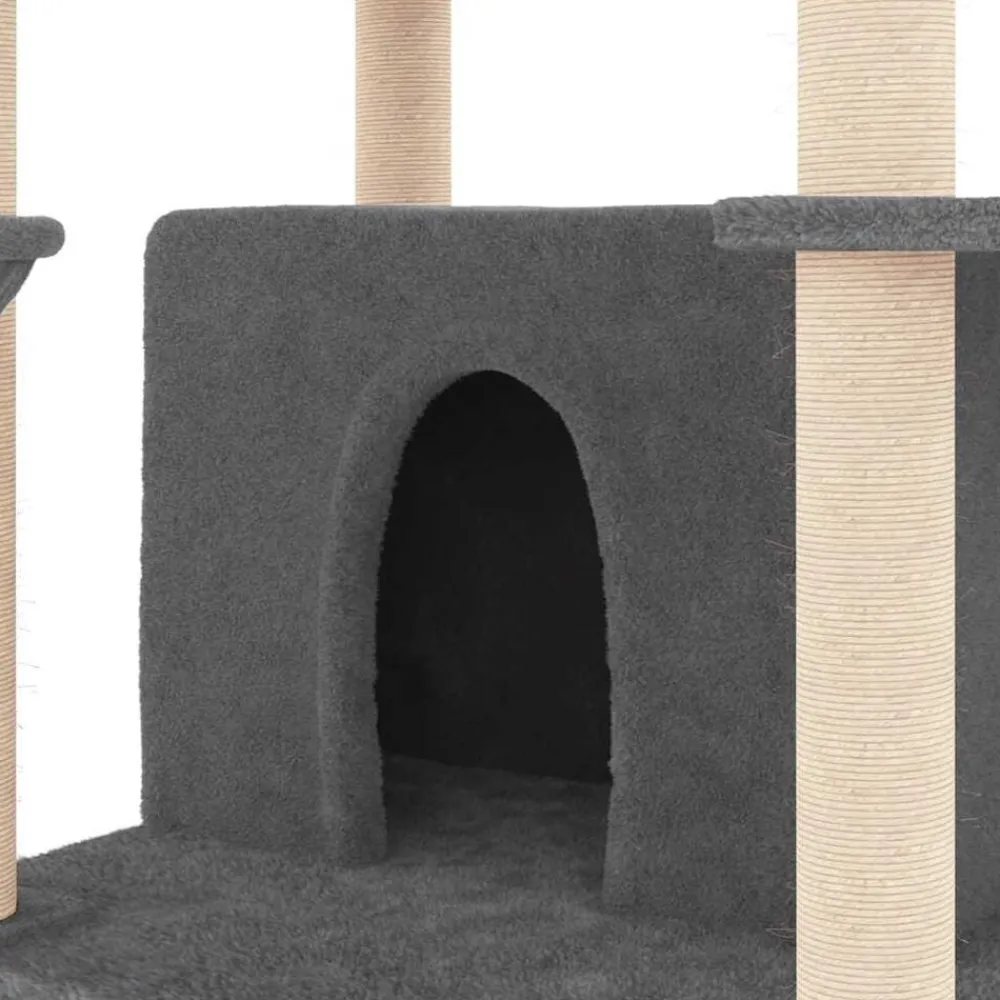 vidaXL Rascador para gatos con postes de sisal 166 cm Gris oscuro Online
