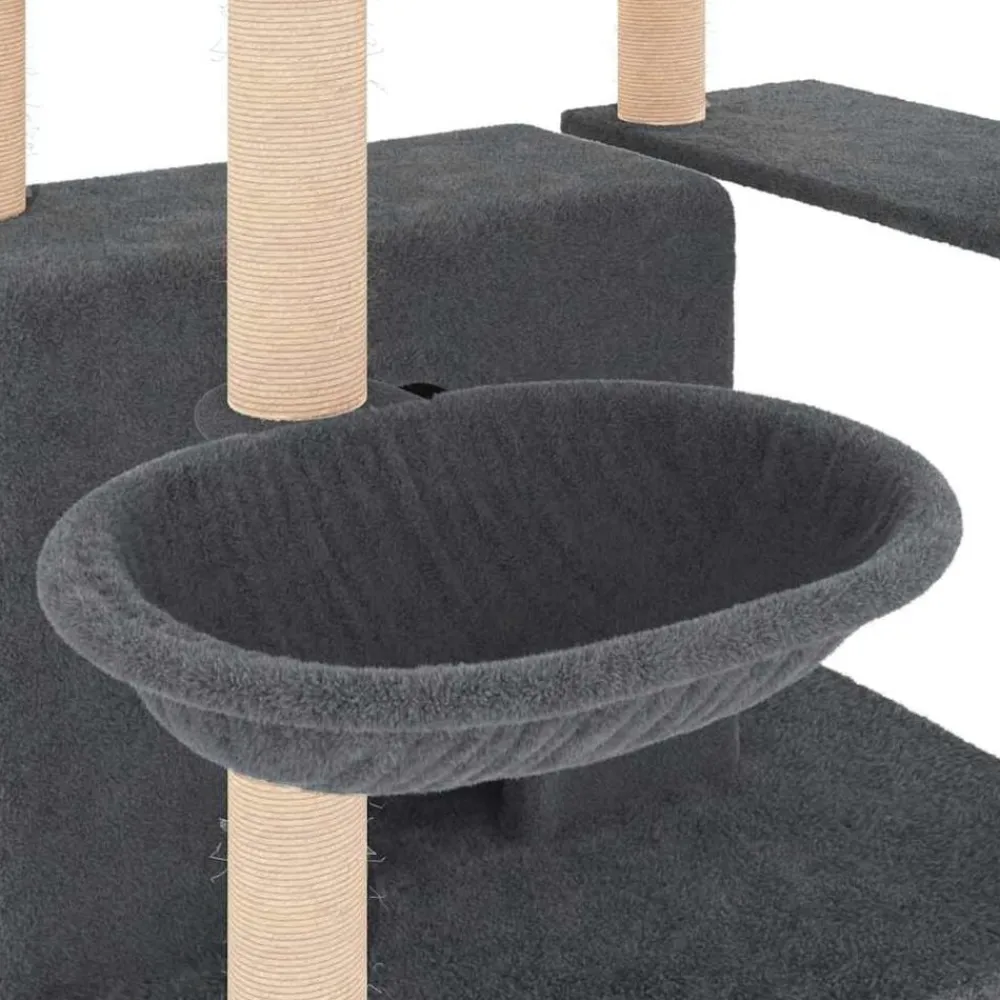 vidaXL Rascador para gatos con postes de sisal 166 cm Gris oscuro Online