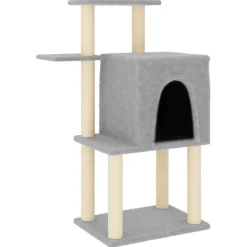 vidaXL Rascador para gatos con postes de sisal 97 cm Gris claro Online