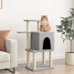 vidaXL Rascador para gatos con postes de sisal 97 cm Gris claro Online