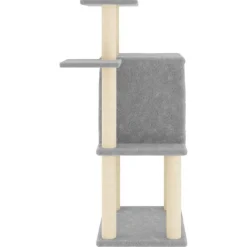 vidaXL Rascador para gatos con postes de sisal 97 cm Gris claro Online