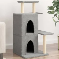 vidaXL Rascador para gatos con postes de sisal 97 cm Gris claro