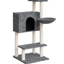 vidaXL Rascador para gatos con postes de sisal 108,5 cm Gris oscuro Sale