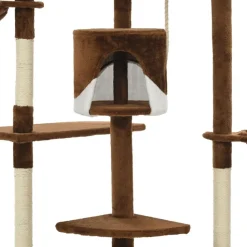 vidaXL Rascador para gatos con poste de sisal marrón y blanco 203 cm Marrón y blanco Online
