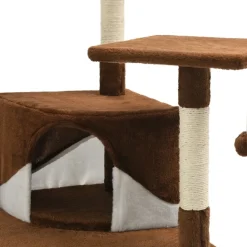 vidaXL Rascador para gatos con poste de sisal marrón y blanco 203 cm Marrón y blanco Online