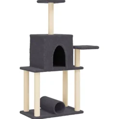 vidaXL Rascador para gatos con postes de sisal 122 cm Gris oscuro Hot
