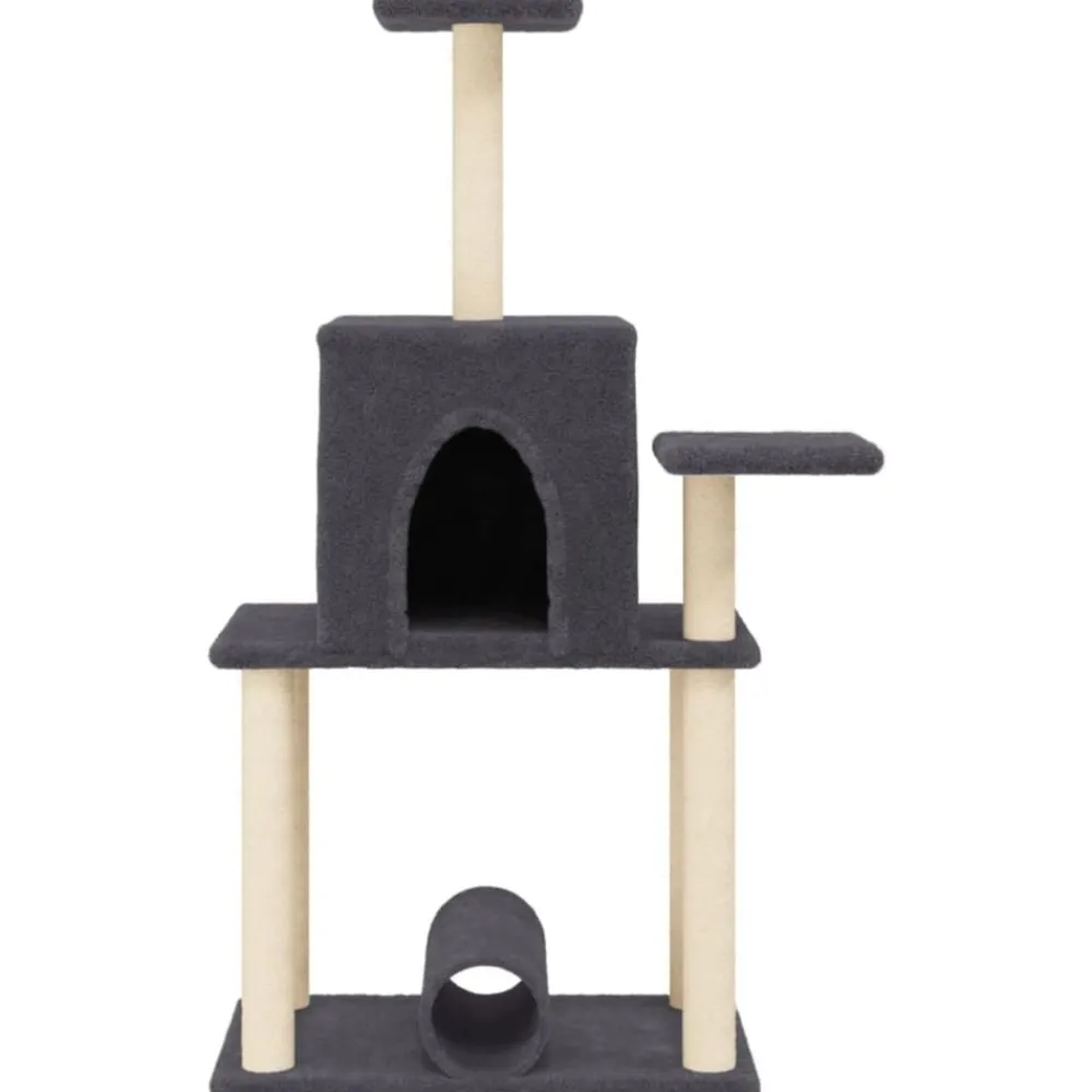 vidaXL Rascador para gatos con postes de sisal 122 cm Gris oscuro Hot