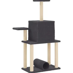 vidaXL Rascador para gatos con postes de sisal 122 cm Gris oscuro Hot