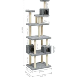 vidaXL Productos Para Mascotas-Rascador para gatos con postes de sisal 188 cm