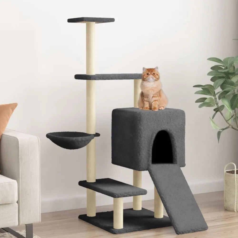 vidaXL Productos Para Mascotas-Rascador para gatos con postes de sisal 130,5 cm
