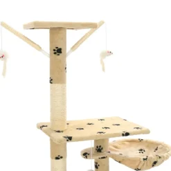 vidaXL Rascador para gatos con poste de sisal 230-250 cm huellas beige Beige con huellas de patas New