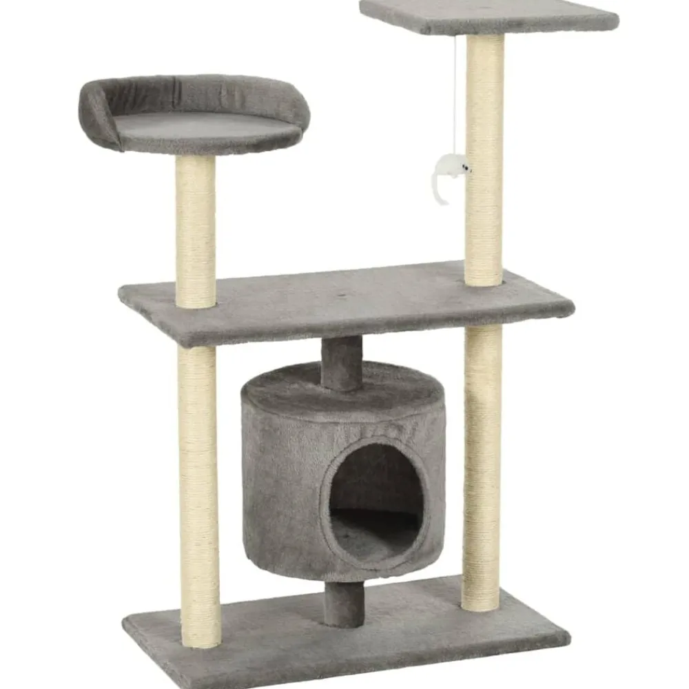 vidaXL Rascador para gatos con postes rascadores de sisal 95 cm Gris Sale