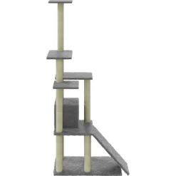 vidaXL Rascador para gatos con postes de sisal 155 cm Gris claro