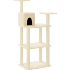 vidaXL Rascador para gatos con postes de sisal color 118,5 cm Crema Discount