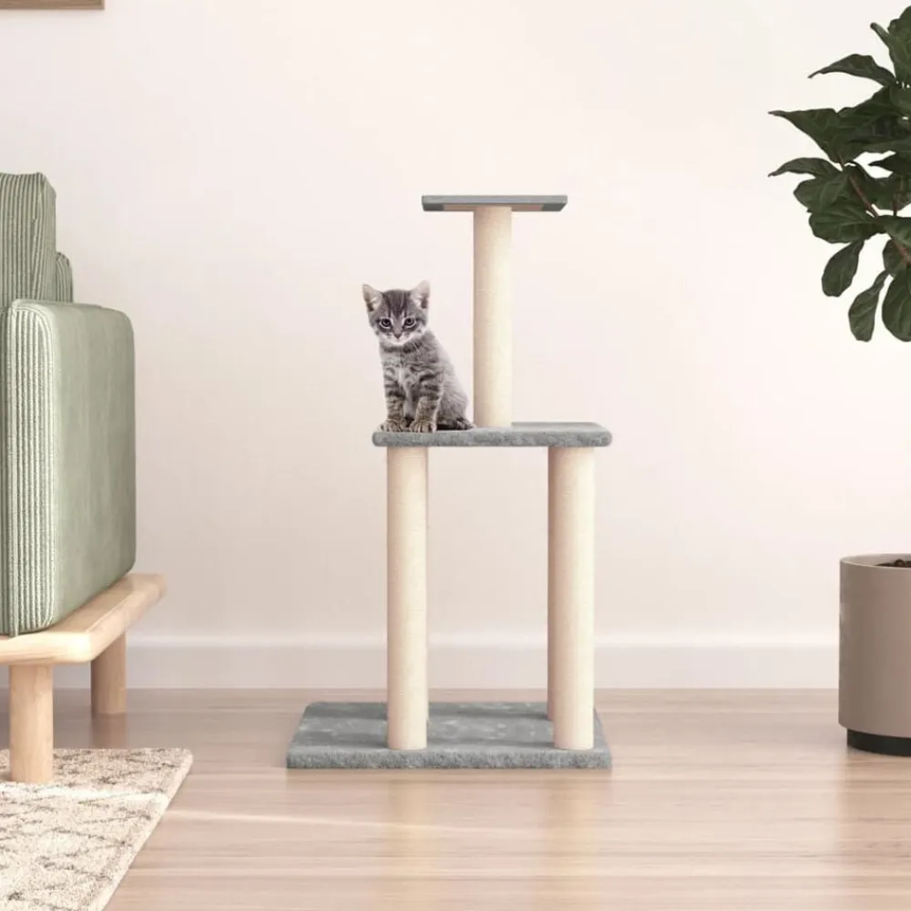 vidaXL Rascador para gatos con postes de sisal 85,5 cm Gris claro Outlet