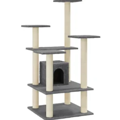 vidaXL Rascador para gatos con postes de sisal 110 cm Gris oscuro Best