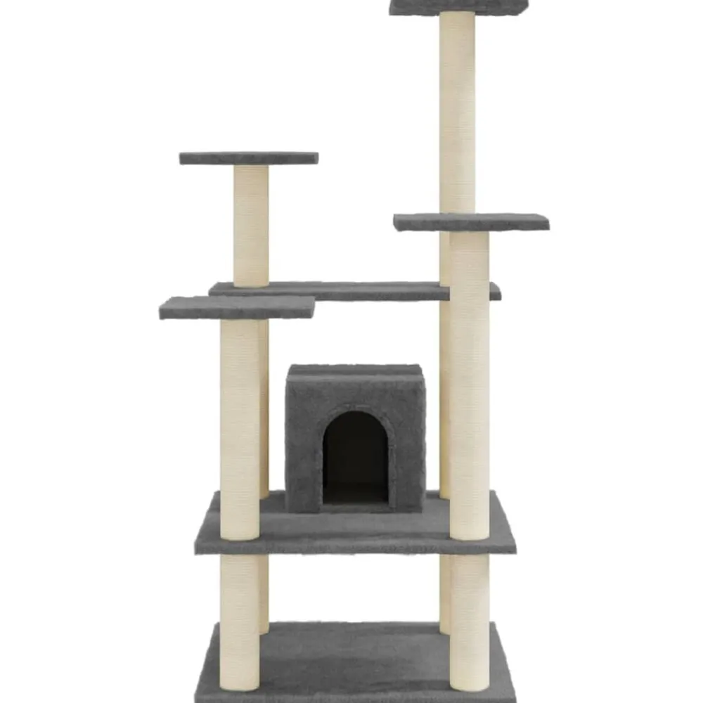 vidaXL Rascador para gatos con postes de sisal 110 cm Gris oscuro Best