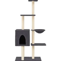vidaXL Rascador para gatos con postes de sisal 145 cm Gris oscuro Sale