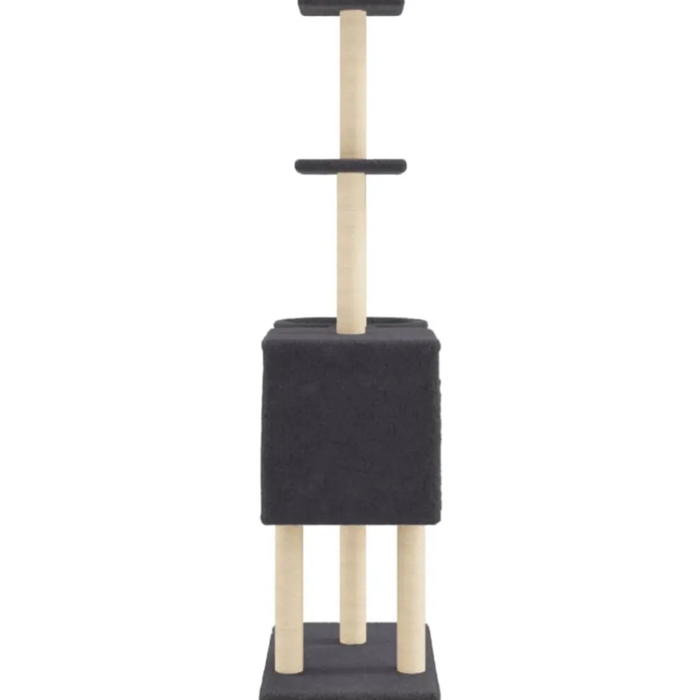vidaXL Rascador para gatos con postes de sisal 145 cm Gris oscuro Sale