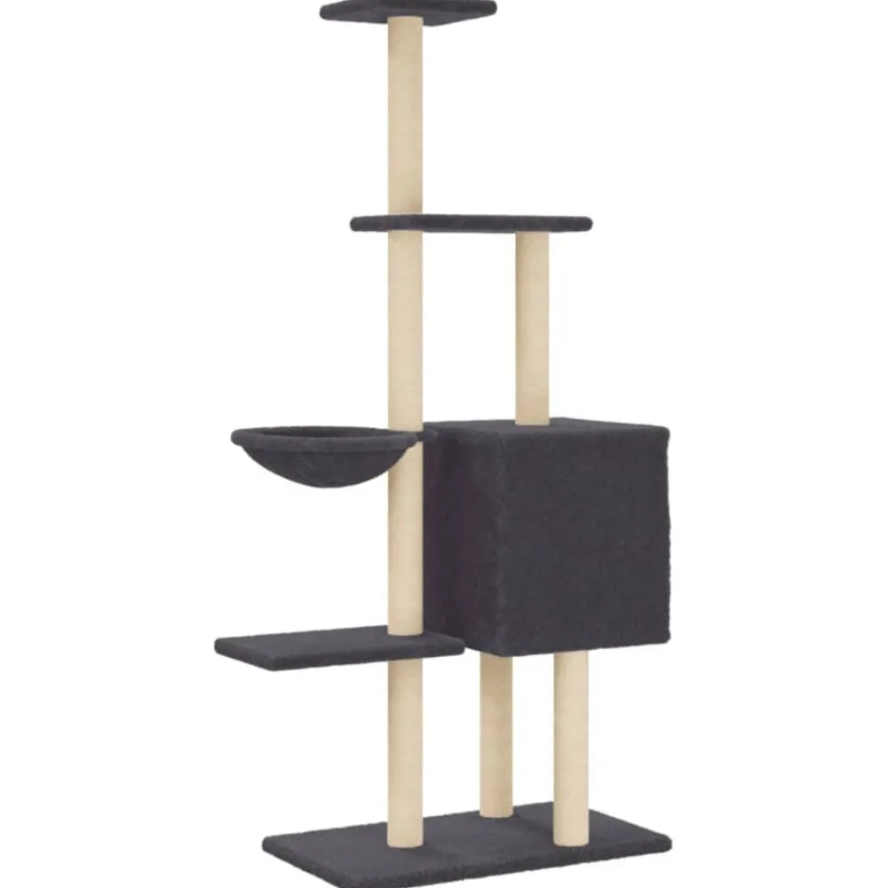 vidaXL Rascador para gatos con postes de sisal 145 cm Gris oscuro Sale