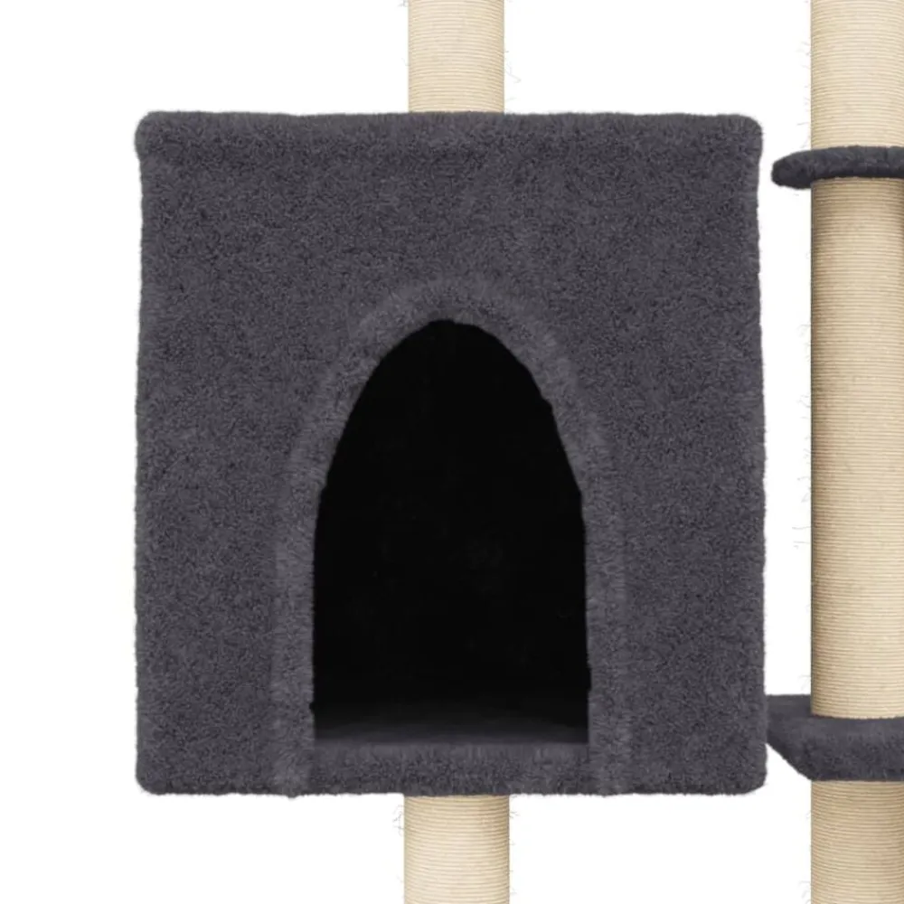 vidaXL Rascador para gatos con postes de sisal 145 cm Gris oscuro Sale