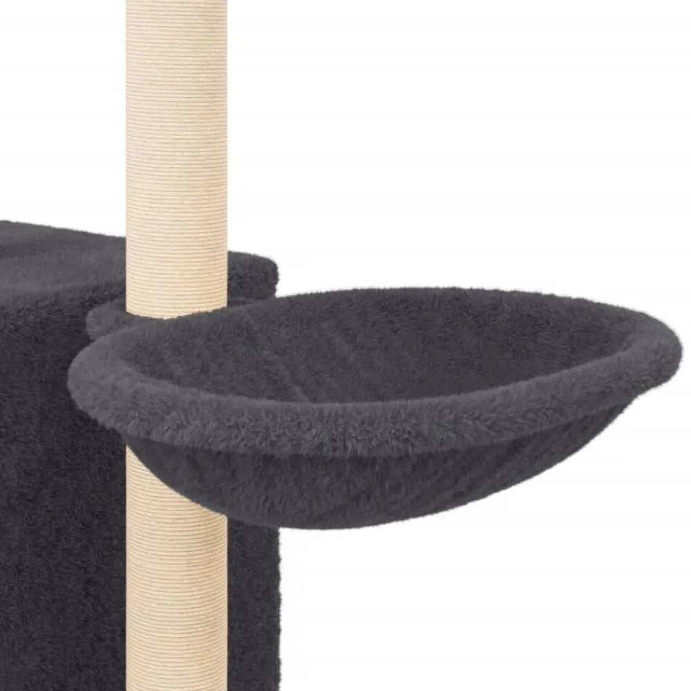 vidaXL Rascador para gatos con postes de sisal 145 cm Gris oscuro Sale