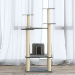 vidaXL Rascador para gatos con postes de sisal 110 cm Gris claro