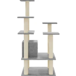 vidaXL Rascador para gatos con postes de sisal 110 cm Gris claro