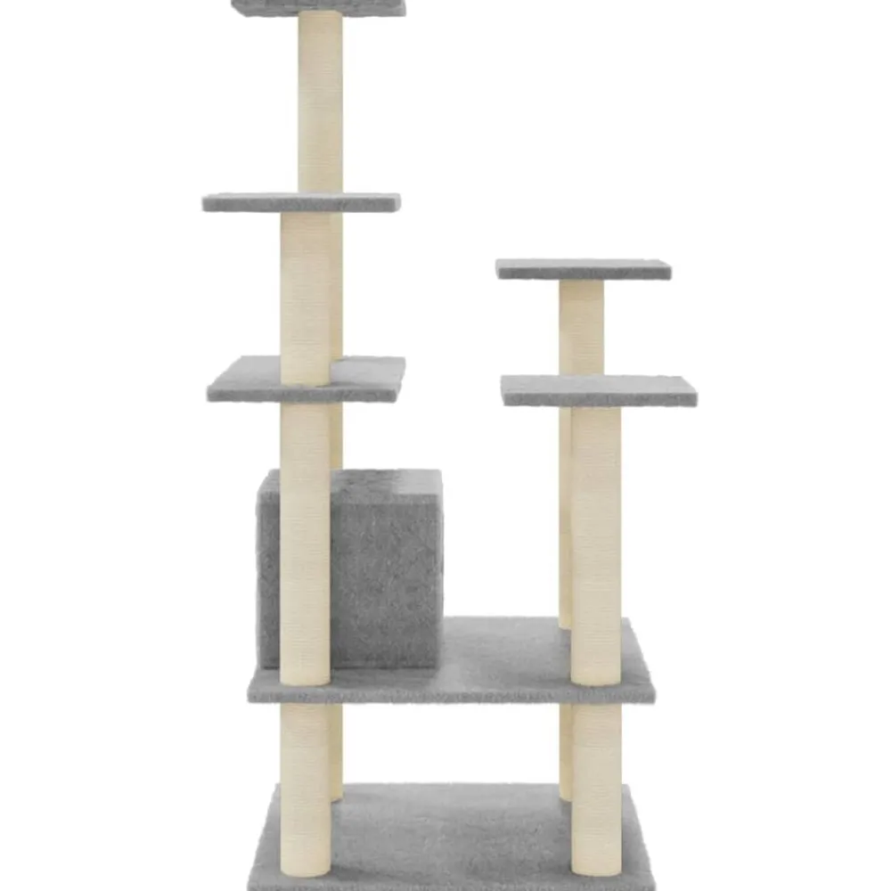 vidaXL Rascador para gatos con postes de sisal 110 cm Gris claro