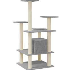 vidaXL Rascador para gatos con postes de sisal 110 cm Gris claro
