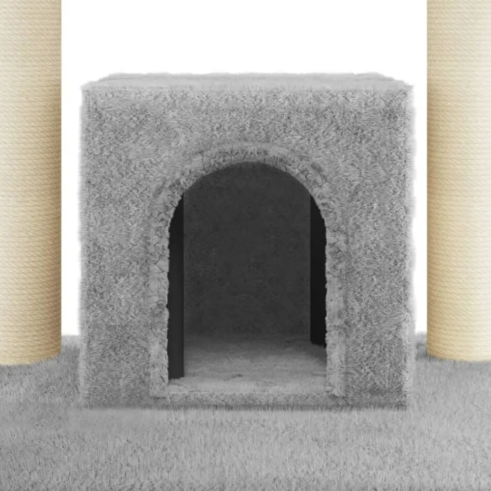 vidaXL Rascador para gatos con postes de sisal 110 cm Gris claro