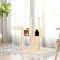 vidaXL Rascador para gatos con postes de sisal color 82 cm Crema Outlet