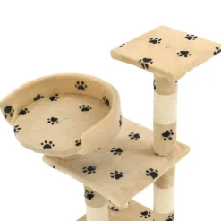 vidaXL Rascador para gatos poste de sisal 65 cm huellas beige Amarillo con huellas Hot