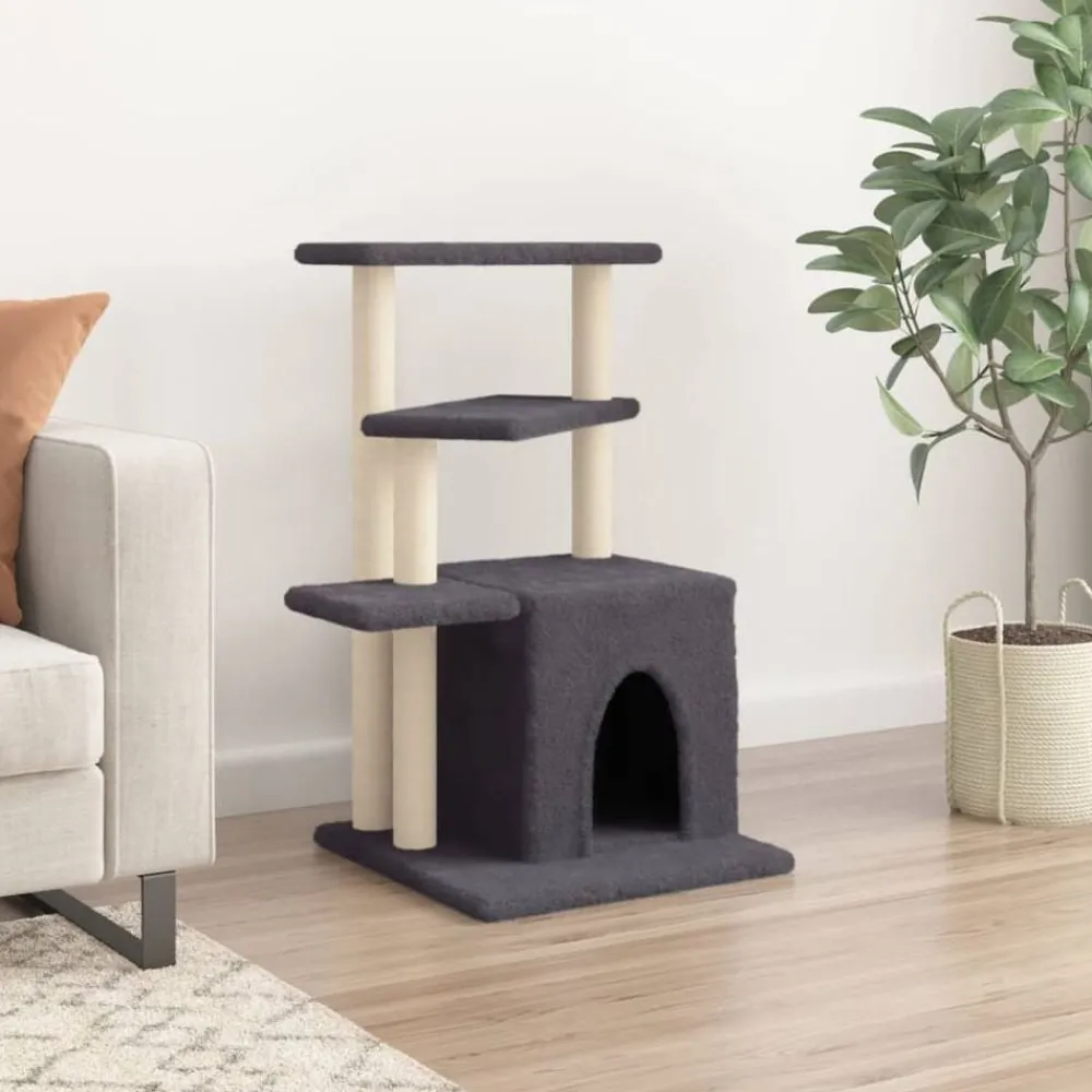 vidaXL Productos Para Mascotas-Rascador para gatos con postes de sisal 83,5 cm