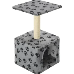 vidaXL Productos Para Mascotas-Rascador para gatos con poste de sisal 55 cm huellas beige