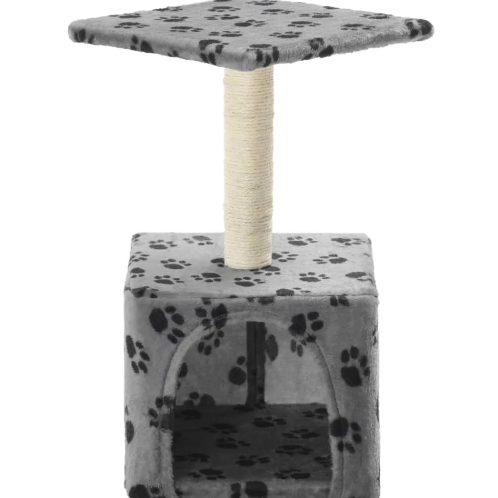 vidaXL Productos Para Mascotas-Rascador para gatos con poste de sisal 55 cm huellas beige