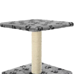 vidaXL Productos Para Mascotas-Rascador para gatos con poste de sisal 55 cm huellas beige
