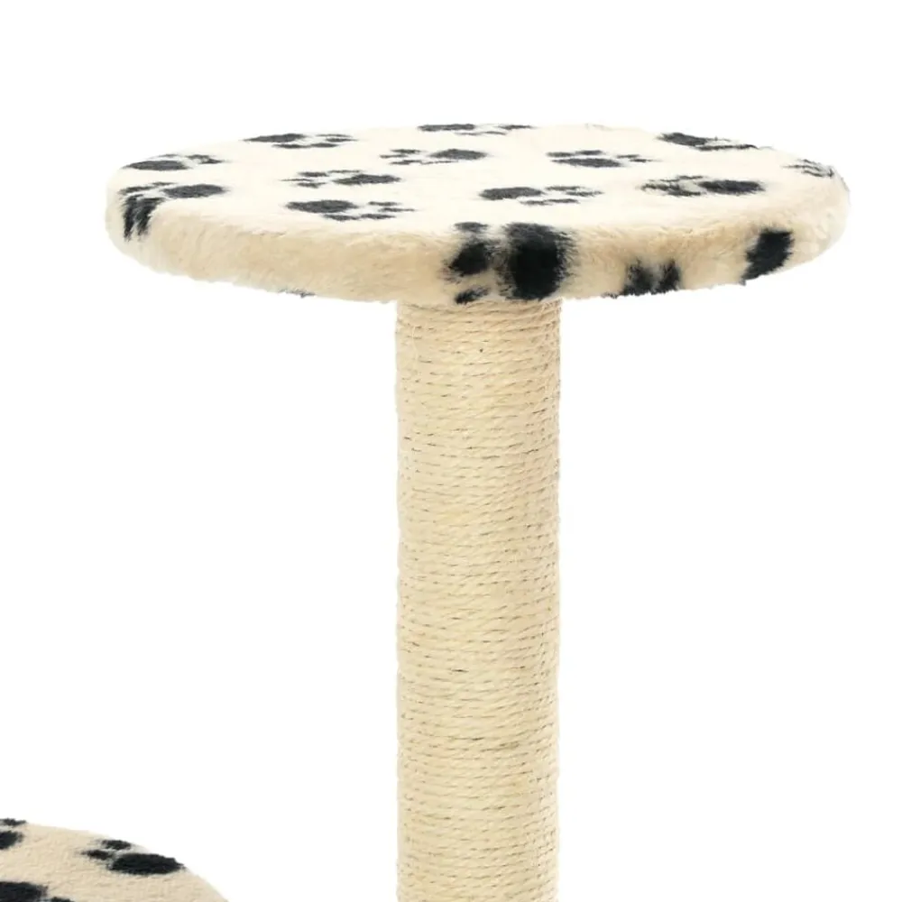 vidaXL Rascador para gatos con poste de sisal huellas beige 60 cm Beige con huellas de patas Hot