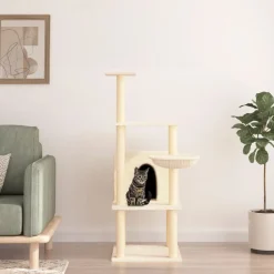 vidaXL Productos Para Mascotas-Rascador para gatos con postes de sisal color 132 cm