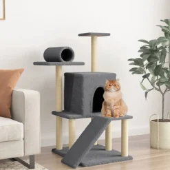 vidaXL Productos Para Mascotas-Rascador para gatos con postes de sisal 110,5 cm
