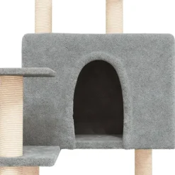 vidaXL Rascador para gatos con postes de sisal 153 cm Gris claro New