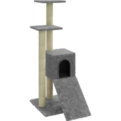 vidaXL Rascador para gatos con postes de sisal 92 cm Gris claro Sale